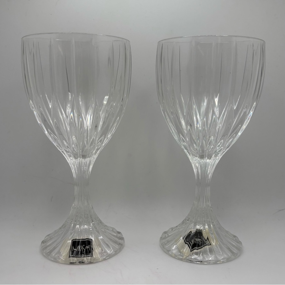 Set Of TWO Mikasa PARK LANE Crystal Water Goblets Glasses 6 3/4” NWT GERMANY